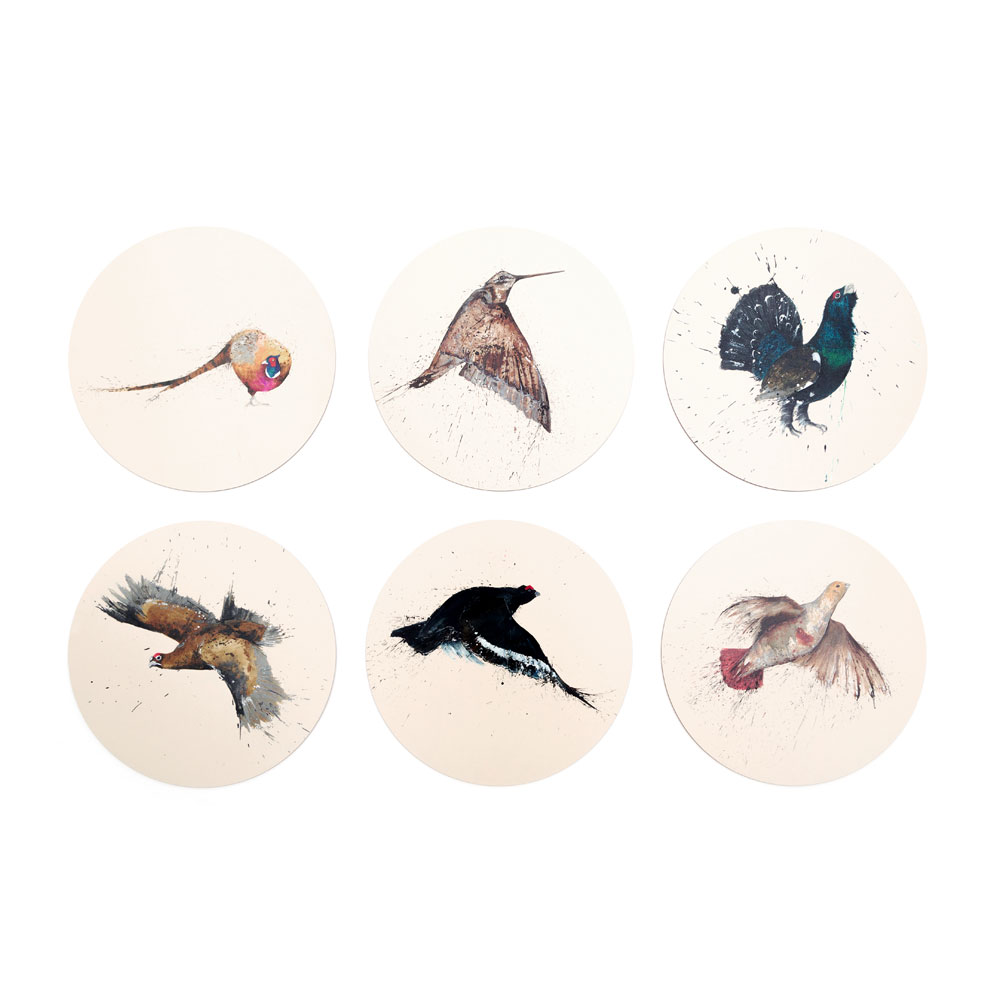 Place Mats & Coasters Pheasant Feather Art by Clare Brownlow